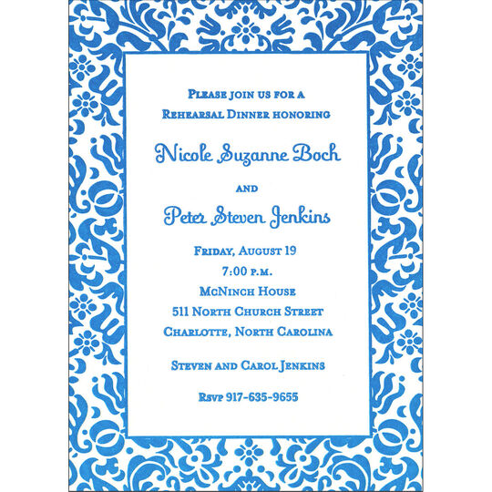 Chloe Border Letterpress Invitations